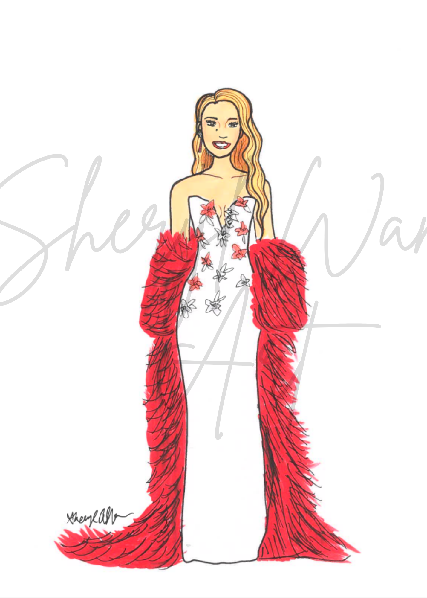 Blake Lively Fashion Illustration