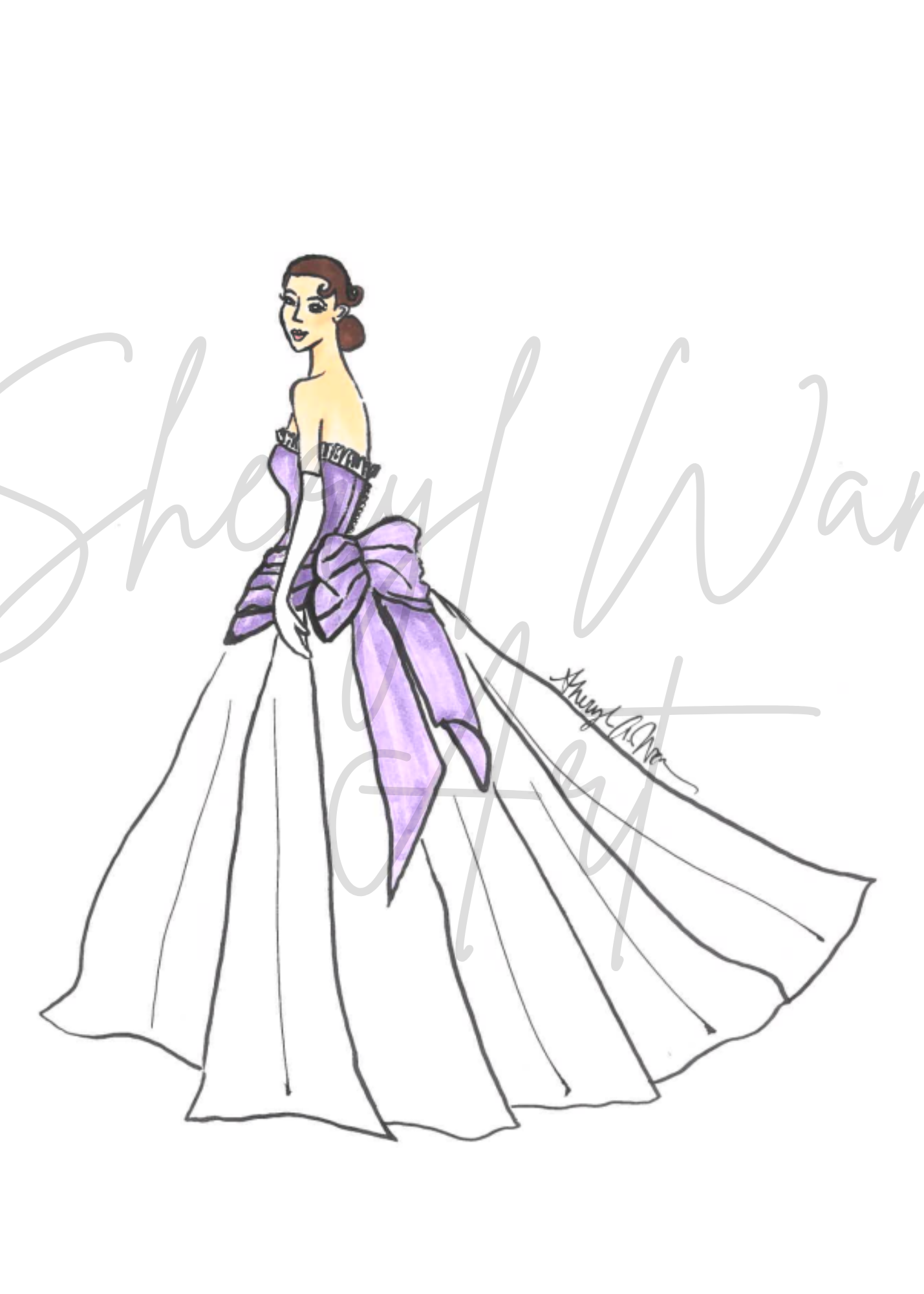 Vintage Gown Fashion Illustration